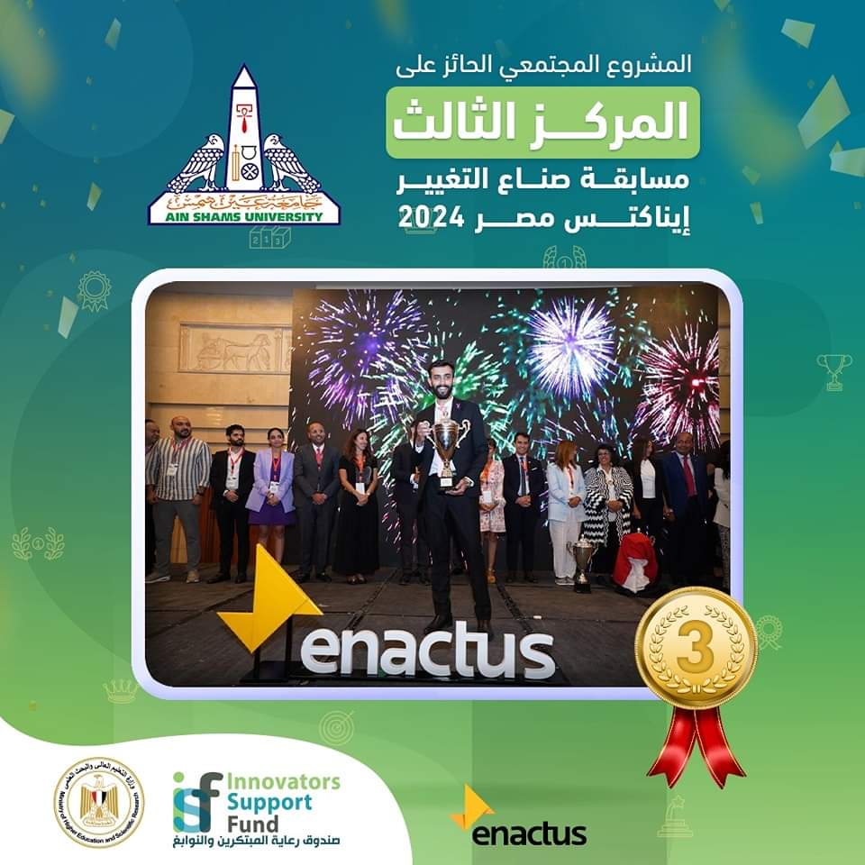 IMG 20240809 WA0031 فريق جامعة عين شمس يحصل على المركز الثالث بمسابقة صناع التغيير- إيناكتس مصر 2024 موقع في الجامعة