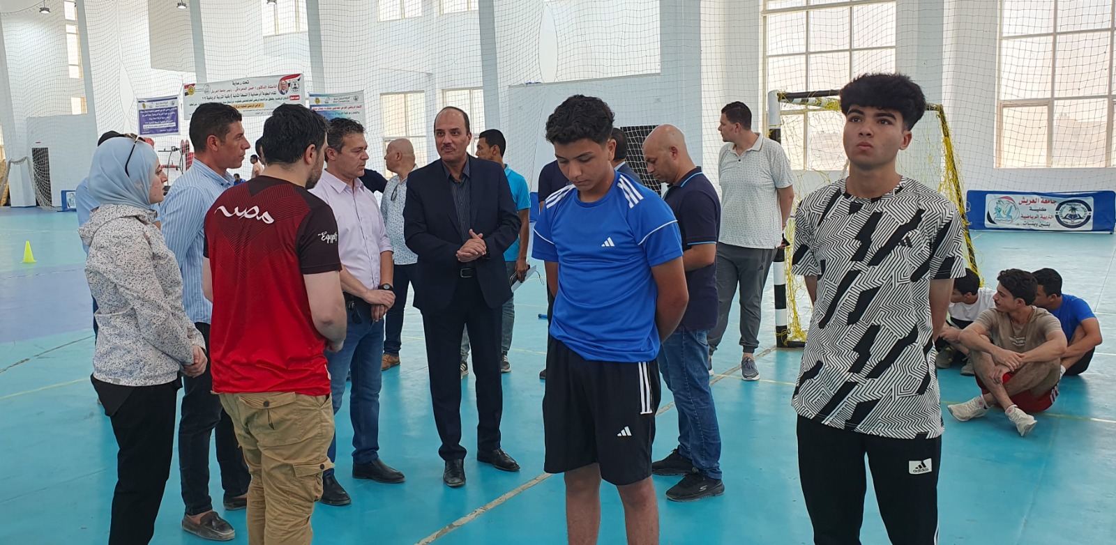 IMG 20240811 WA0098 رئيس جامعة العريش يتفقد اختبارات قدرات التربية الرياضية موقع في الجامعة