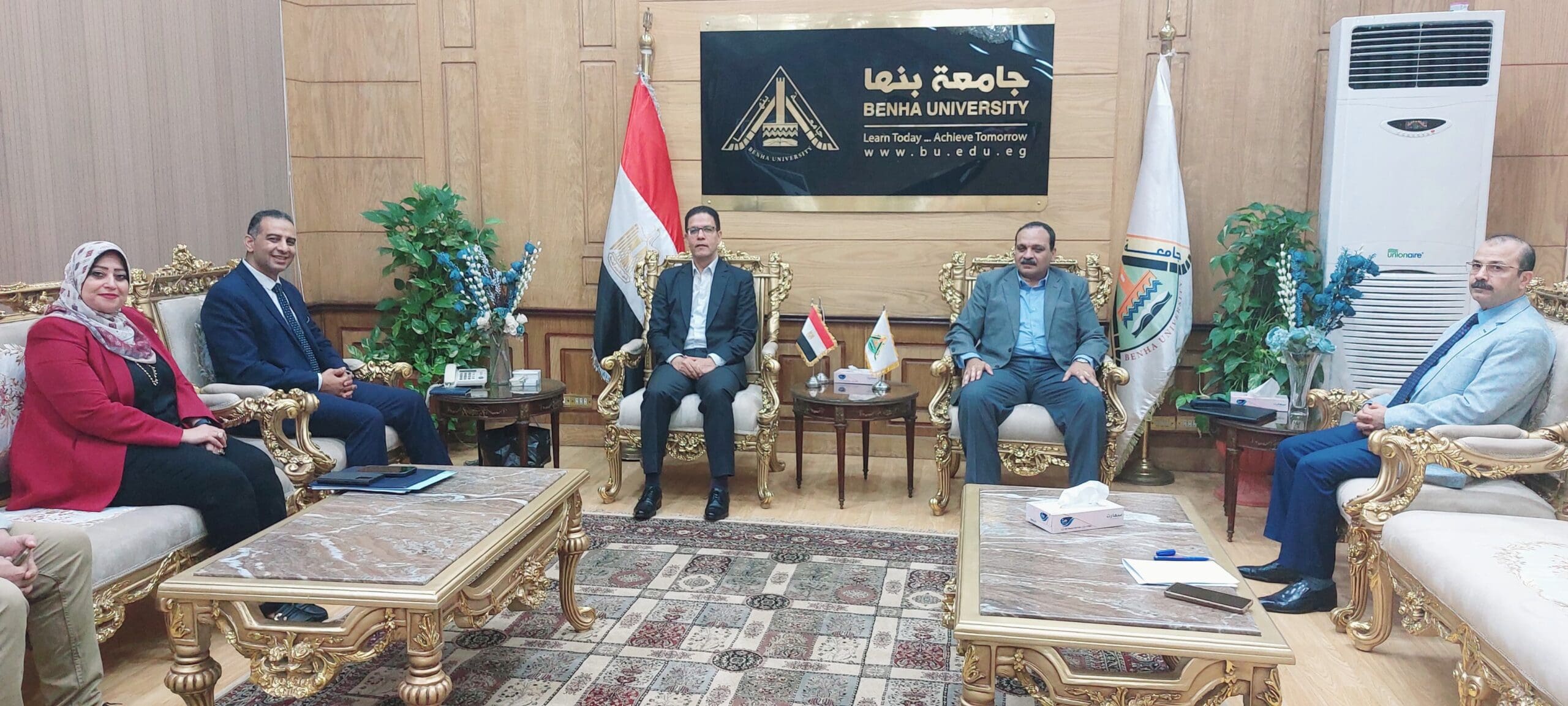 IMG 20240812 WA0120 scaled رئيس جامعة بنها يستقبل مدير عام الشباب والرياضة بالقليوبية الجديد  موقع في الجامعة