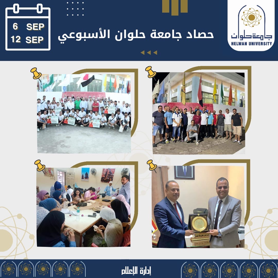 9abe6a02 fe4d 46c7 bd40 2174955a8bda جامعة حلوان حصاد جامعة حلوان الأسبوعي.. رئيس جامعة حلوان يهنئ الرئيس السيسي بذكرى المولد النبوي الشريف موقع في الجامعة