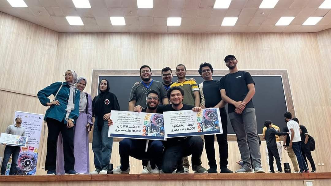 FB IMG 1726944898289 جامعة المنصورة فوز فريقين هندسة جامعة المنصورة بالمركزين الاول والثانية في مارثون جامعة بنها للابتكارات  موقع في الجامعة