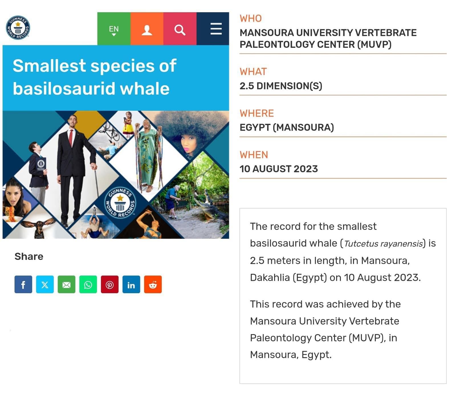 IMG 3502 مدينة بدر لأول مرة في التاريخ.. مركز جامعة المنصورة للحفريات الفقارية يدخل موسوعة جينيس للأرقام القياسية موقع في الجامعة