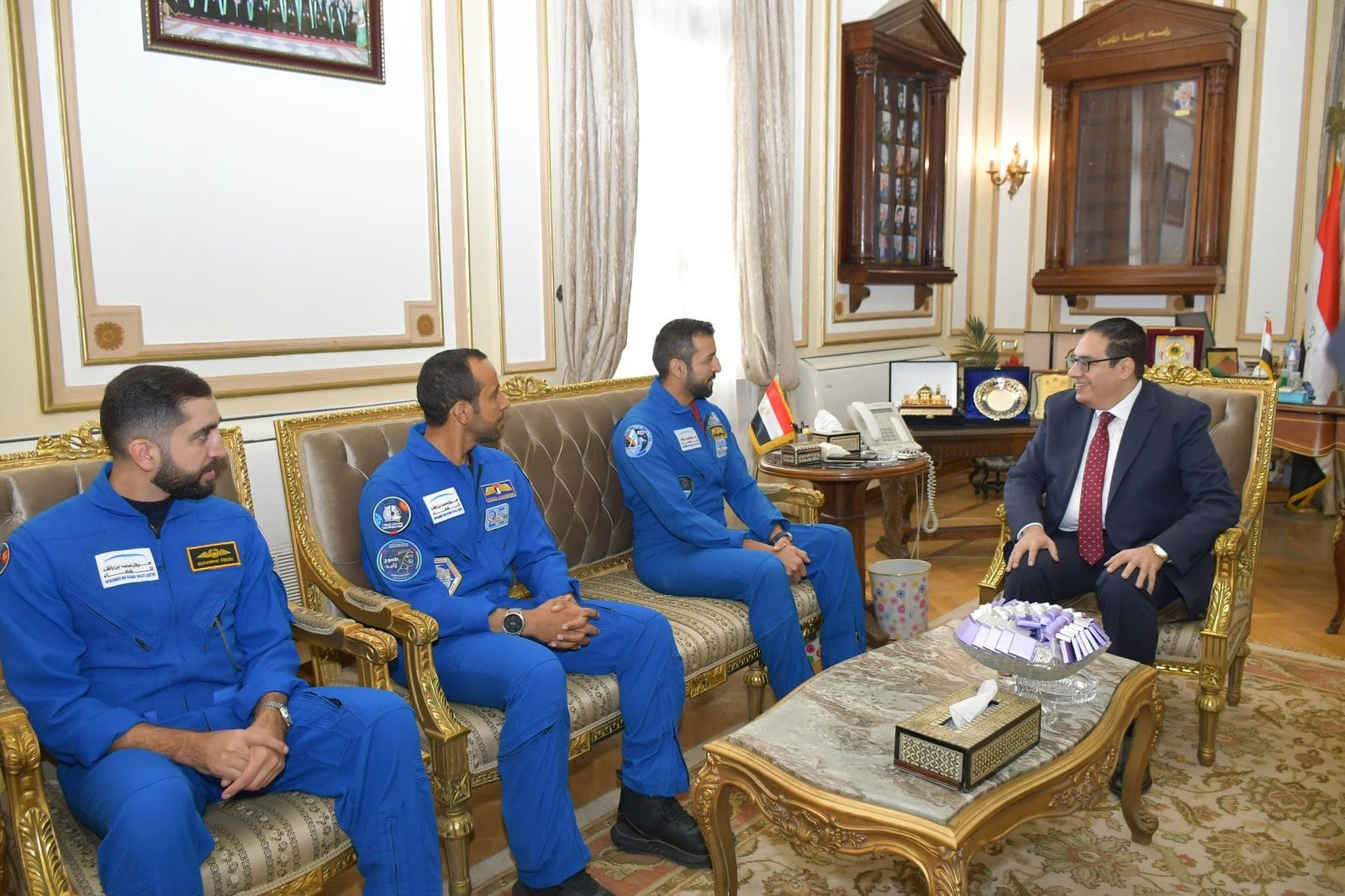 785f7539 f2e8 4311 a656 8f8f6c42fed0 مهرجان المسرح الجامعي رئيس جامعة القاهرة يستقبل وزير الشباب الإماراتي ووفد من رواد الفضاء الإماراتيين موقع في الجامعة