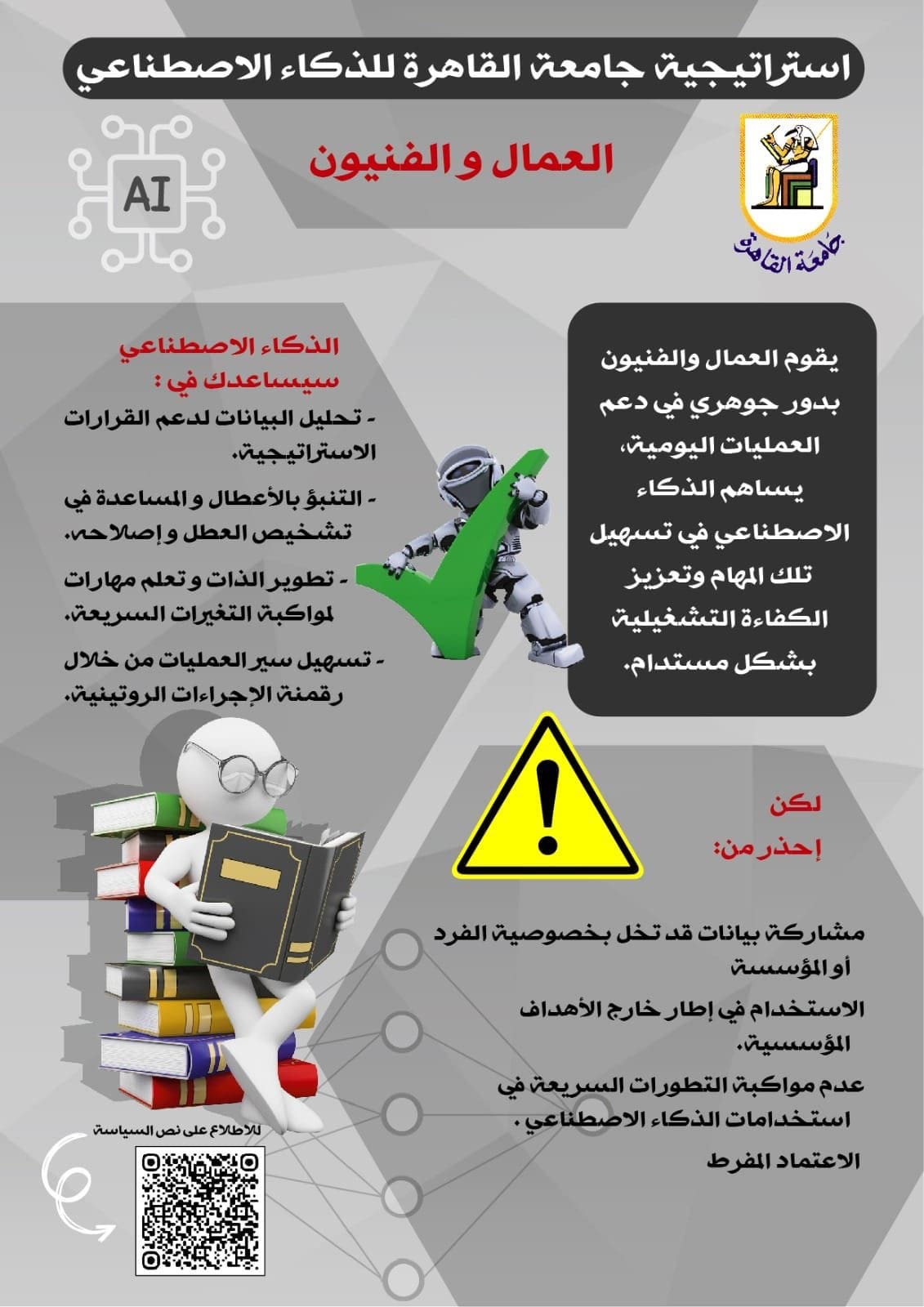 ec691f2f cc69 41c7 86f3 1ed3c8a2d2bb التغيرات المناخية جامعة القاهرة تعلن عن سياسة الاستخدام المسئول للذكاء الاصطناعي - إصدار ٢٠٢٥ موقع في الجامعة