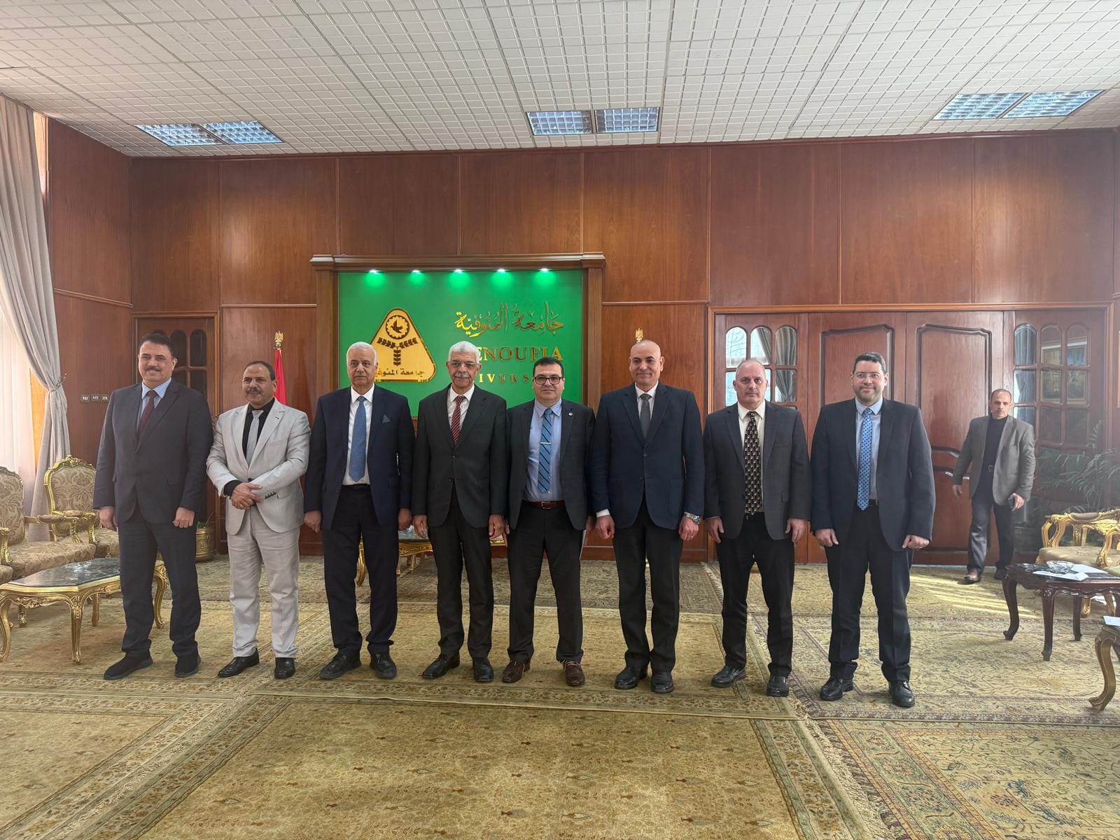 IMG 20250217 WA0222 مركز رئيس جامعة المنوفية يستقبل وفد جامعة لويفيل الأمريكية لبحث آفاق التعاون المشترك موقع في الجامعة