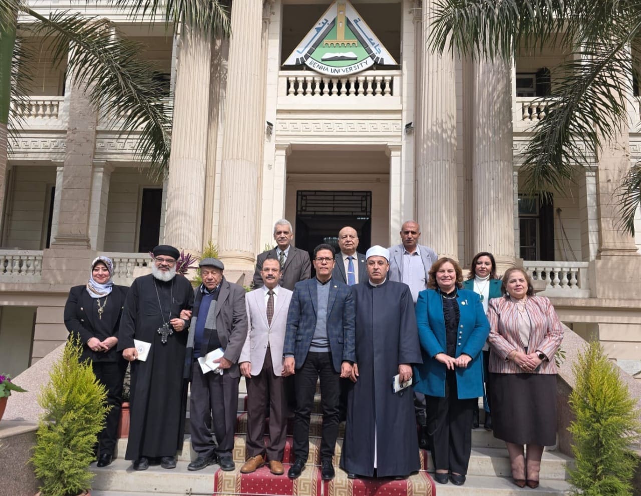 IMG 20250218 WA0170 رئيس رئيس جامعة بنها يستقبل وفد بيت العائلة المصرية موقع في الجامعة