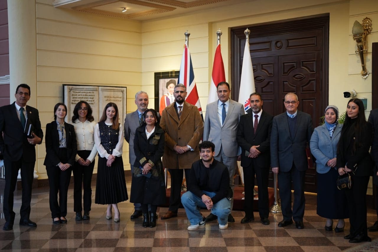 IMG 20250225 WA0104 جامعة مصر للمعلوماتية رئيس الجامعة البريطانية يستقبل السفير الليبي لتعزيز التعاون الأكاديمي موقع في الجامعة