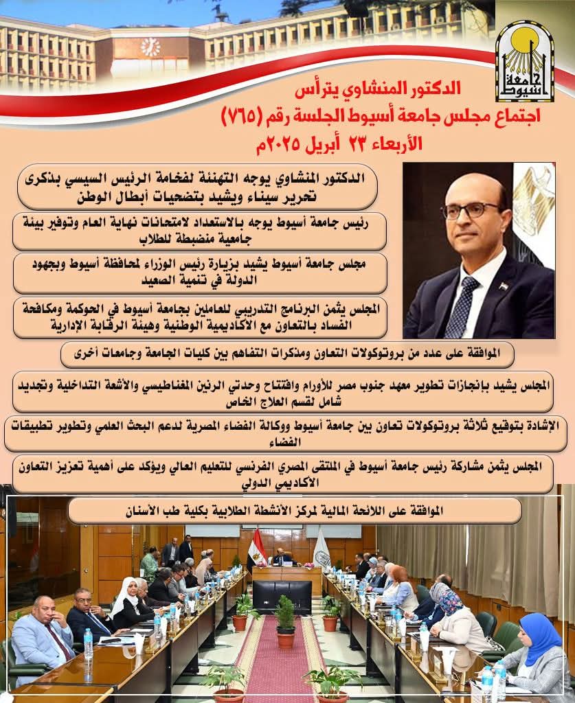 FB IMG 1745420009548 النيابة 9 قرارات هامة لمجلس جامعة أسيوط أبريل 2025 موقع في الجامعة