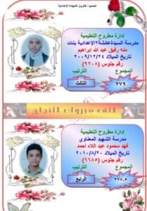 بالأسماء.. تعليم مطروح تعلن أوائل الشهادة الإعدادية 2025 بعد اعتماد النتيجة بنسبة نجاح 84.4% 3 تعليم مطروح تعلن أوائل الشهادة الإعدادية 2025