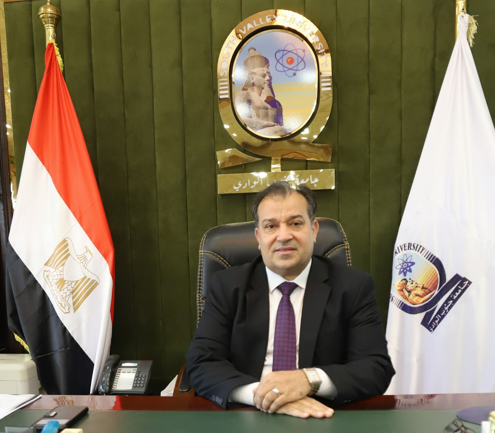 FB IMG 1750743583768 جامعة المنوفية رئيس جامعة جنوب الوادي يهنئ الرئيس السيسي بالعام الهجري الجديد موقع في الجامعة