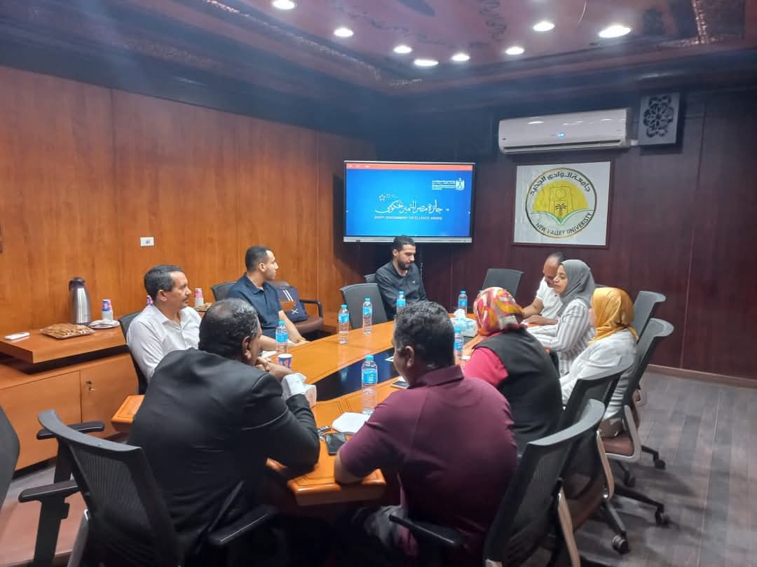 FB IMG 1751221760686 نتيجة جامعة الوادي الجديد تنظم ورشة عمل حول "آليات المشاركة في مسابقة التميز الحكومي 2025" موقع في الجامعة