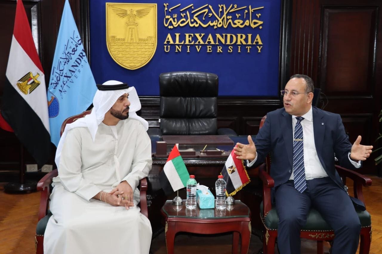رئيس جامعة الإسكندرية يستقبل وفد دولة الإمارات ويبحث افتتاح فرع الجامعة بأبوظبي 1 458d9e16 4a39 4dc1 b0d8 6eb96dc8cda6 جامعة رئيس جامعة الإسكندرية يستقبل وفد دولة الإمارات ويبحث افتتاح فرع الجامعة بأبوظبي موقع في الجامعة