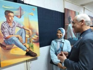 FB IMG 1755942968594 جامعة جامعة أسيوط تحتفي بإبداعات طلابها في معرض "تجليات ذاتية" بكلية التربية النوعية موقع في الجامعة