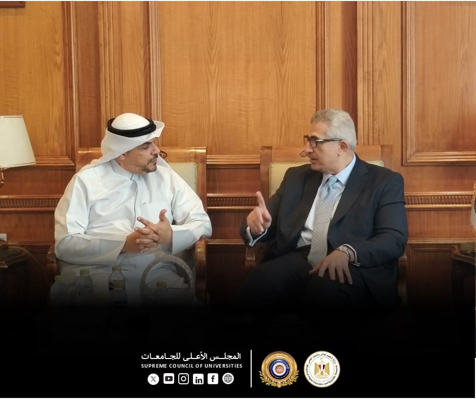 IMG 20250830 WA0001 الأعلى الأعلى للجامعات يبحث مع المكتب الثقافي الكويتي تعزيز التعاون الأكاديمي ودعم الطلاب موقع في الجامعة