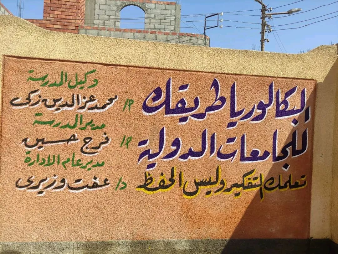 "تعليم قنا": جدران مدرسة ثانوية تتحول إلى لوحة تعريفية بمميزات البكالوريا المصرية | صور