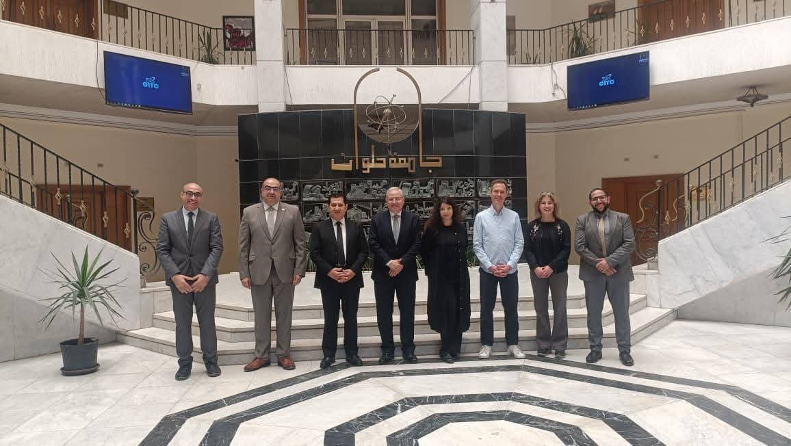 FB IMG 1759606406708 جامعة حلوان جامعة حلوان توقع بروتوكول تعاون أكاديمي مع الجامعة الأوروبية للعلوم التطبيقية ببرلين موقع في الجامعة