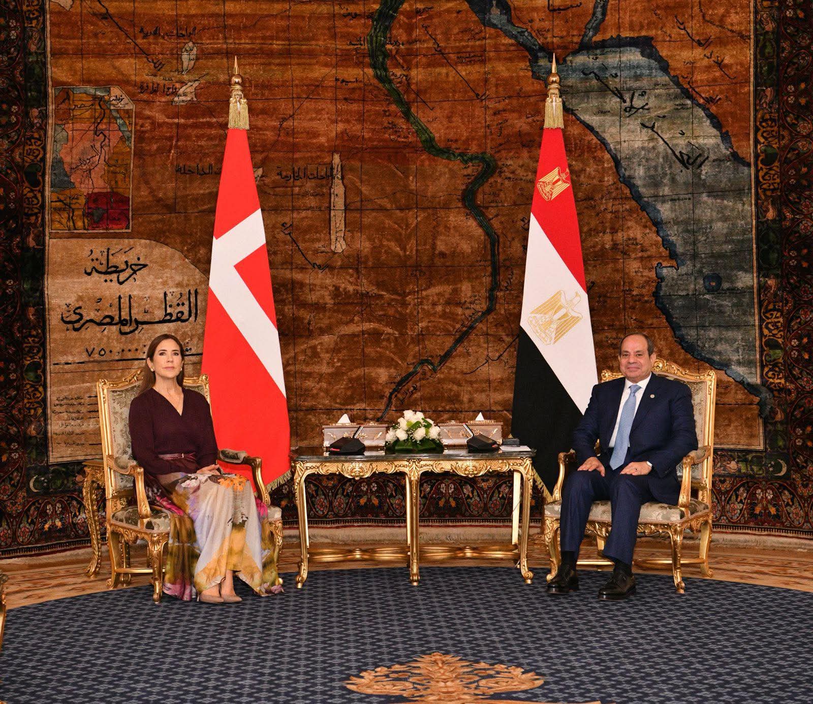 FB IMG 1762103747430 السيسي الرئيس السيسي يستقبل ملكة الدنمارك ويؤكد عمق العلاقات التاريخية بين البلدين موقع في الجامعة