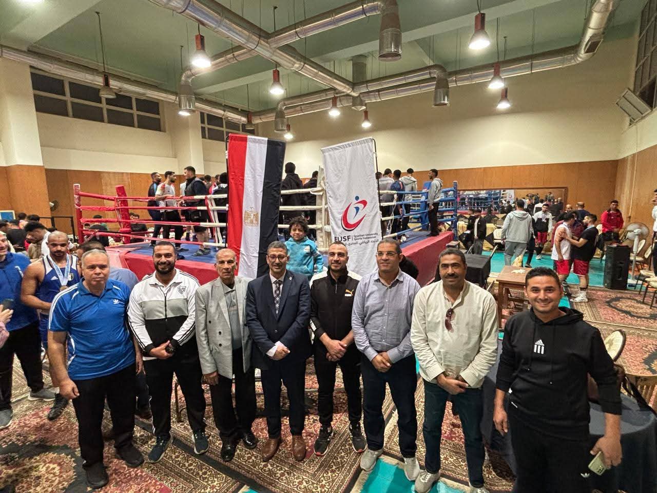 FB IMG 1764248355761 جامعة سوهاج إعلان نتائج بطولة ملاكمة الجامعات بدورة الشهيد الرفاعي 53 بمشاركة 48 جامعة موقع في الجامعة