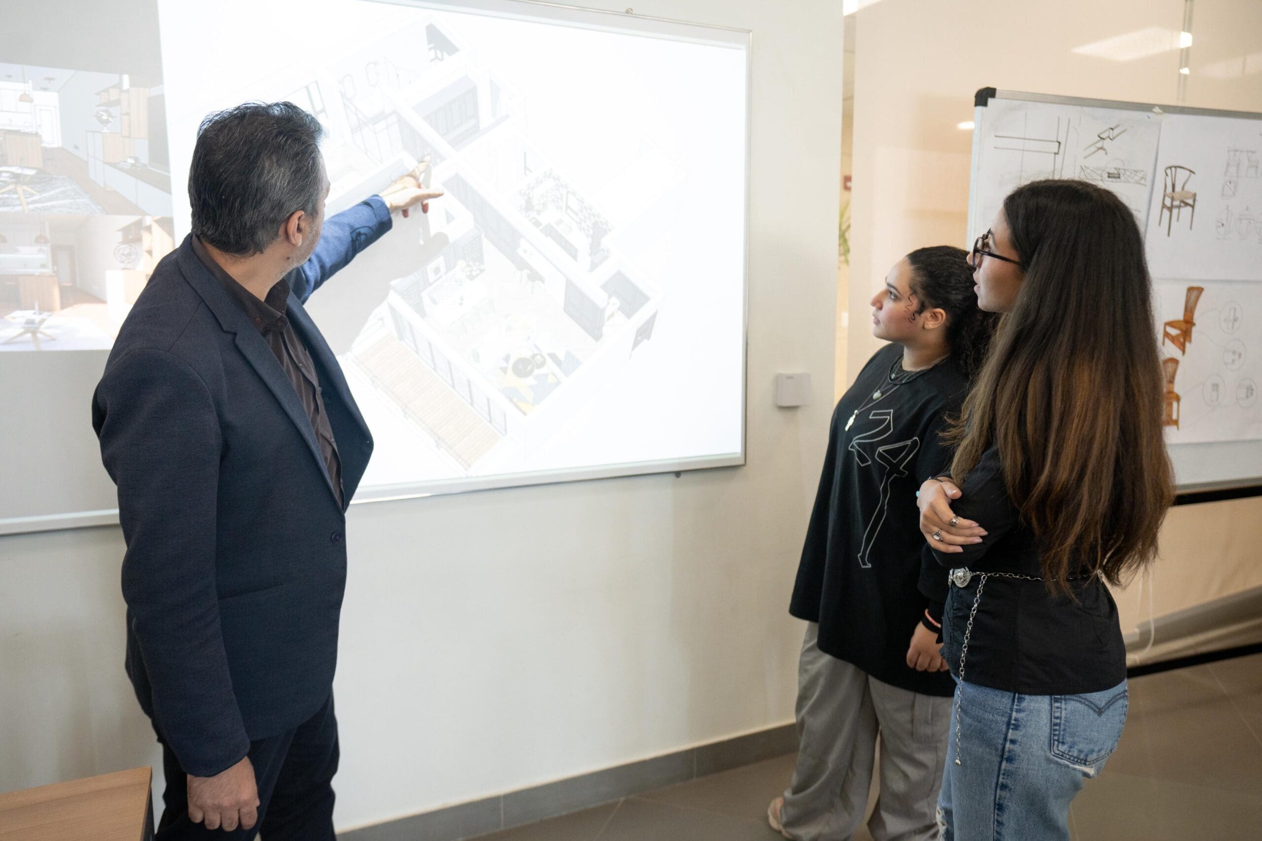 IMG 20251104 WA0006 scaled هندسة جامعة مصر للمعلوماتية تطلق برنامجًا مبتكرًا في التصميم الداخلي الرقمي باستخدام الذكاء الاصطناعي وإنترنت الأشياء موقع في الجامعة