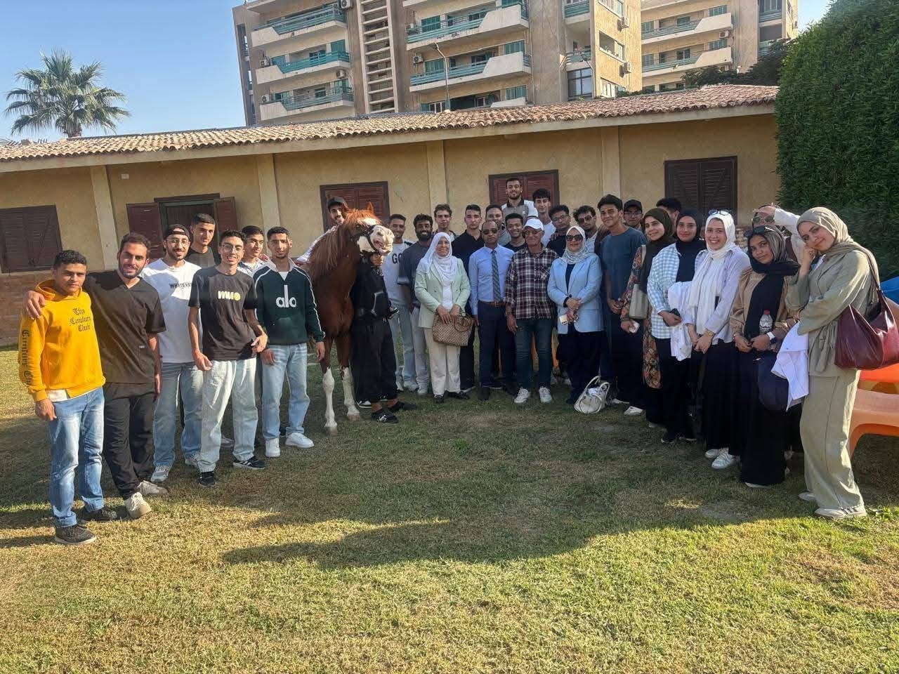 IMG 5766 السويس جامعة قناة السويس تطلق ندوة وتدريبًا عمليًا حول أساسيات طب الخيول بكلية الطب البيطري موقع في الجامعة