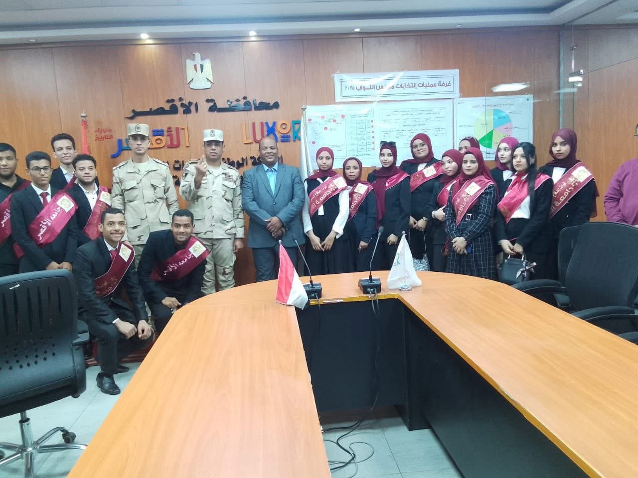 IMG 6186 الأقصر قوات الدفاع الشعبي تنظم زيارة ميدانية لطلاب جامعة الأقصر للشبكة الوطنية بالمحافظة موقع في الجامعة