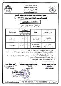 جداول امتحانات المرحلة الابتدائية بشمال سيناء للفصل الدراسي الأول 2025/2026 5 1766087325192 جداول جداول امتحانات المرحلة الابتدائية بشمال سيناء للفصل الدراسي الأول 2025/2026 موقع في الجامعة
