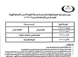 اعتماد جداول امتحانات الفصل الدراسي الأول لجميع المراحل التعليمية بمحافظة بني سويف 2026 5 1766412061243 جداول اعتماد جداول امتحانات الفصل الدراسي الأول لجميع المراحل التعليمية بمحافظة بني سويف 2026 موقع في الجامعة