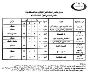 اعتماد جداول امتحانات الفصل الدراسي الأول لجميع المراحل التعليمية بمحافظة بني سويف 2026 21 1766412094112 جداول اعتماد جداول امتحانات الفصل الدراسي الأول لجميع المراحل التعليمية بمحافظة بني سويف 2026 موقع في الجامعة
