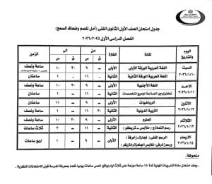 اعتماد جداول امتحانات الفصل الدراسي الأول لجميع المراحل التعليمية بمحافظة بني سويف 2026 19 1766412097982 جداول اعتماد جداول امتحانات الفصل الدراسي الأول لجميع المراحل التعليمية بمحافظة بني سويف 2026 موقع في الجامعة