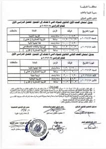 جدول امتحانات نصف العام 2026 لجميع الصفوف بالمحافظات 2 18 609 085318 جدول جدول امتحانات نصف العام 2026 لجميع الصفوف بالمحافظات موقع في الجامعة
