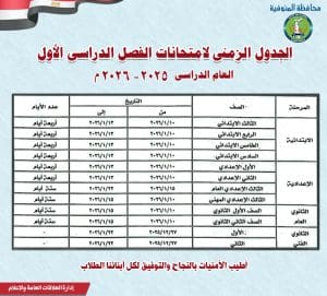 جدول امتحانات نصف العام 2026 لجميع الصفوف بالمحافظات 10 597887812 1304151045092427 2925185772185380348 n جدول جدول امتحانات نصف العام 2026 لجميع الصفوف بالمحافظات موقع في الجامعة