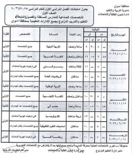جداول امتحانات الفصل الدراسي الأول لصفوف النقل بالمدارس الفنية بأسوان للعام 2025/2026 2 FB IMG 1766335617922 امتحانات جداول امتحانات الفصل الدراسي الأول لصفوف النقل بالمدارس الفنية بأسوان للعام 2025/2026 موقع في الجامعة