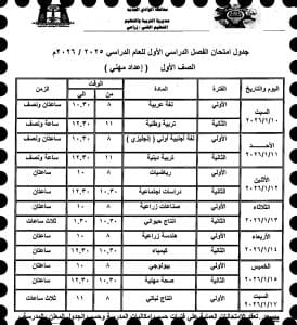 اعتماد جدول امتحانات التعليم الزراعي للفصل الدراسي الأول 2025/2026 بالوادي الجديد 6 FB IMG 1766345724741 جدول اعتماد جدول امتحانات التعليم الزراعي للفصل الدراسي الأول 2025/2026 بالوادي الجديد موقع في الجامعة