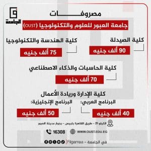 جامعة العبور للعلوم والتكنولوجيا تفتح باب التقديم للفصل الدراسي الثاني 2025–2026 3 IMG 20251209 WA0078 1 جامعة العبور جامعة العبور للعلوم والتكنولوجيا تفتح باب التقديم للفصل الدراسي الثاني 2025–2026 موقع في الجامعة