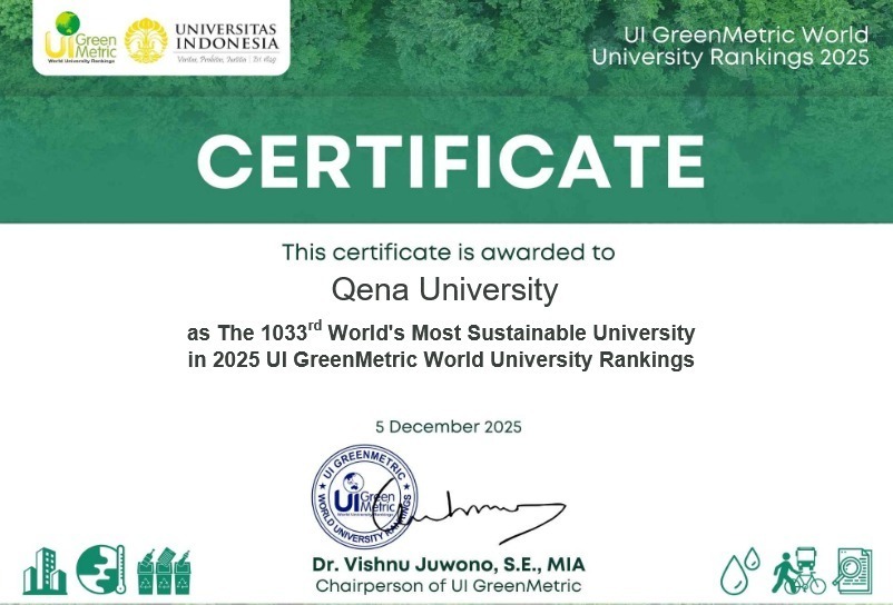 IMG 20251222 WA0021 Springer Nature جامعة قنا تحقق قفزة عالمية 55 مركزًا في تصنيف الاستدامة العالمي 2025 موقع في الجامعة