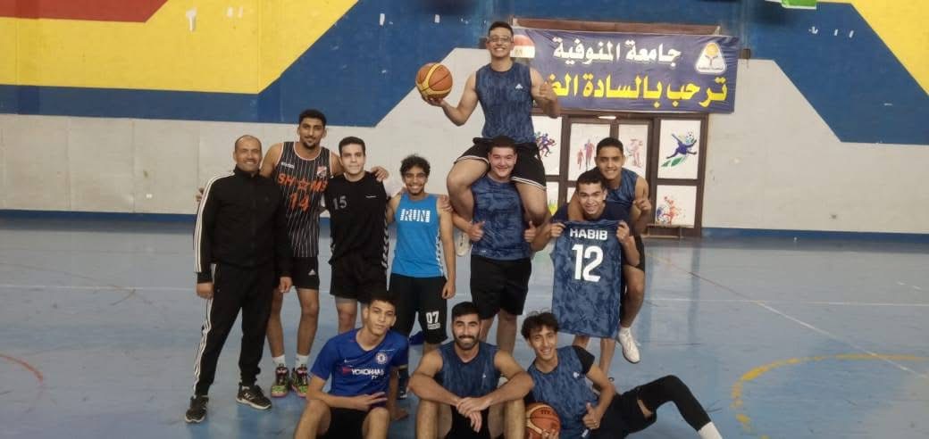 IMG 7685 كرة فريق كرة السلة لطلاب جامعة المنوفية الأهلية يتوج بطلًا لدوري جامعة المنوفية موقع في الجامعة