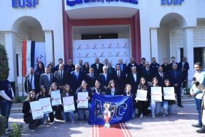 IMG 9400 التعليم العالي وزيرا التعليم العالي والشباب يكرمان طلاب الجامعات المصرية الفائزين في البطولة العالمية والتضامن الإسلامي موقع في الجامعة