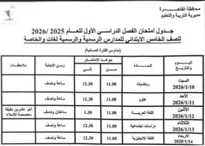 IMG ٢٠٢٥١٢٢١ ١٤٥٢٢٩ مواعيد لو أنت من سكان القاهرة.. إليك مواعيد الامتحانات 20252026 لجميع المراحل موقع في الجامعة