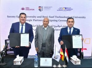 جامعة ساكسوني مصر توقع اتفاقية مع بني سويف التكنولوجية لتعزيز الابتكار والتعليم التطبيقي 2 مذكرة تفاهم بين بني سويف التكنولوجيا وجامعة ساكسوني مصر