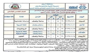 جداول امتحانات نصف العام 2026 للمرحلة الابتدائية في جميع المحافظات 2 997 امتحانات نصف العام جداول امتحانات نصف العام 2026 للمرحلة الابتدائية في جميع المحافظات موقع في الجامعة