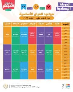 FB IMG 1767788139477 مواعيد كل موادك في مكان واحد.. مواعيد مراجعات نصف العام للمرحلة الإعدادية موقع في الجامعة