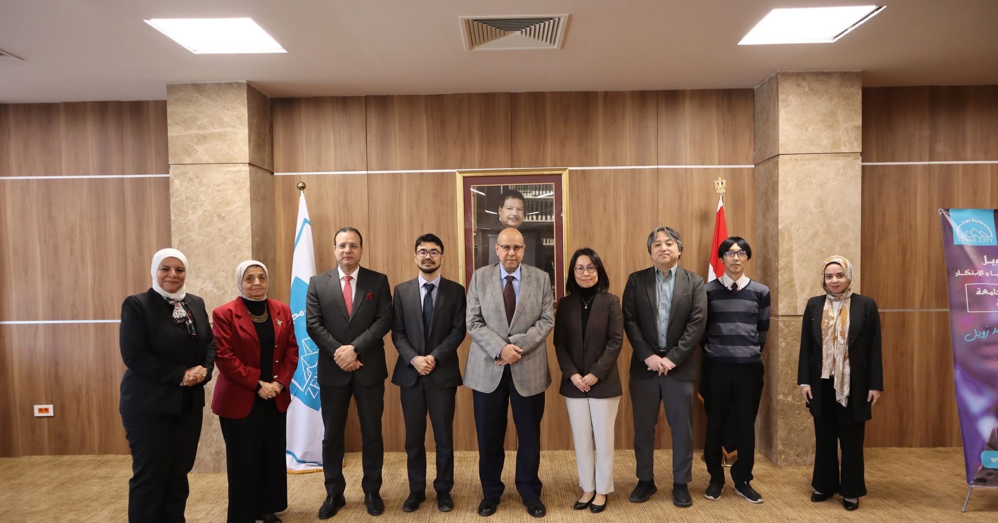 IMG 1386 رئيس مدينة زويل: خطة لمضاعفة أعداد الطلاب العام الجديد مدينة زويل تستقبل وفد مؤسسة اليابان لتعزيز التعاون الدولي في التعليم والابتكار موقع في الجامعة