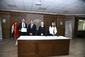 كلية القانون بالجامعة المصرية الصينية تطلق مسابقات المحاكمات الصورية وتدشن نادي الـMooting 5 1771855728334 كلية القانون بالجامعة المصرية الصينية كلية القانون بالجامعة المصرية الصينية تطلق مسابقات المحاكمات الصورية وتدشن نادي الـMooting موقع في الجامعة