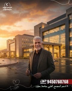 الفنان طارق النهري يدعم مشروع المجمع الطبي جامعة حلوان ويشجع على التبرع 2 مشروع المجمع الطبي جامعة حلوان