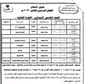 1777216203422 محافظ الشرقية يعتمد جدول امتحانات الفصل الدراسي محافظ الشرقية يعتمد جدول امتحانات الفصل الدراسي الثاني للعام الدراسي 2026 موقع في الجامعة
