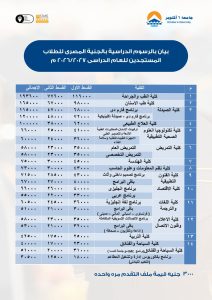 فتح باب التقديم بجامعة 6 أكتوبر للعام الجامعي 2026/2027 في مختلف الكليات.. (التفاصيل كاملة) 3 الرسوم الدراسية بالجنيه المصرى للطلاب المستجدين للعام الدراسى 2026/2027