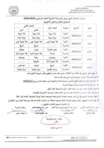 الإسكندرية تُعلن جدول امتحانات أبريل 2026