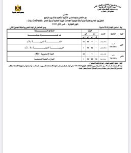 IMG 20260423 WA0168 جداول امتحانات الدبلومات الفنية لجميع التخصصات تبدأ 6 يونيو المقبل.. ننشر جداول امتحانات الدبلومات الفنية لجميع التخصصات 2025 / 2026 موقع في الجامعة