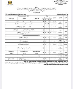 IMG 20260423 WA0182 جداول امتحانات الدبلومات الفنية لجميع التخصصات تبدأ 6 يونيو المقبل.. ننشر جداول امتحانات الدبلومات الفنية لجميع التخصصات 2025 / 2026 موقع في الجامعة