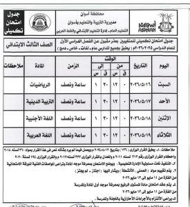 IMG 6931 امتحانات الفصل الدراسي الثاني جداول امتحانات الفصل الدراسي الثاني 2025/2026 بأسوان موقع في الجامعة